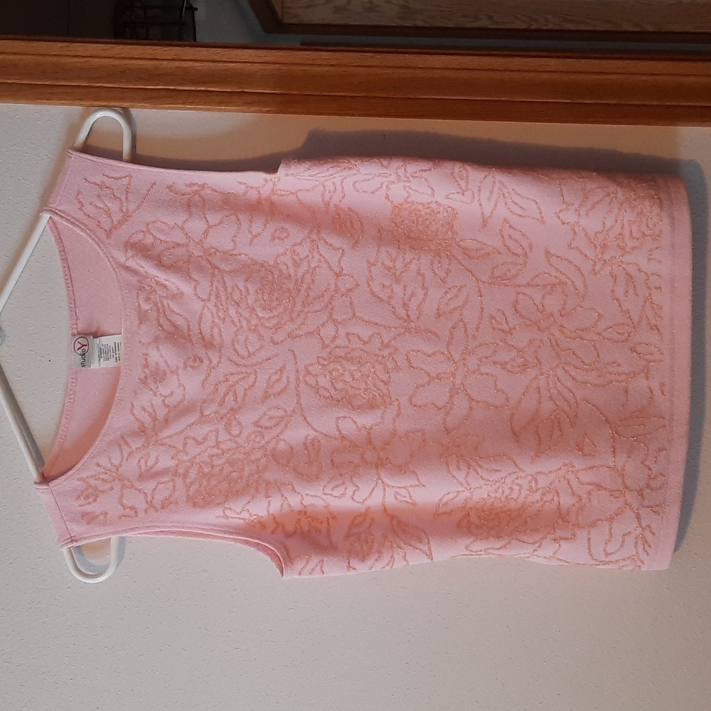 Studio Y Peach Beaded Top Size Small